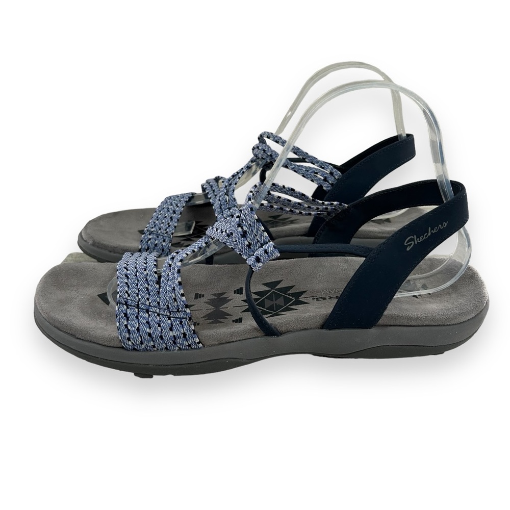 SKECHERS Blue White Strappy Sandals 11